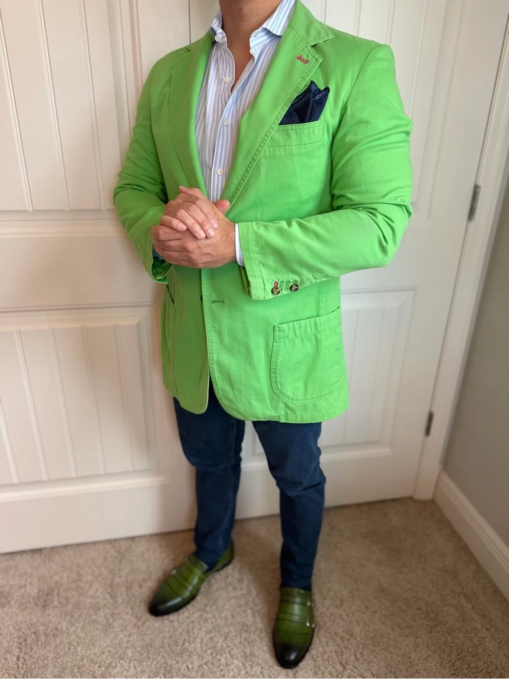 Vicomte Paris Palm Beach Lime Green Cotton Sports | Surgeon’s Cuffs | Large